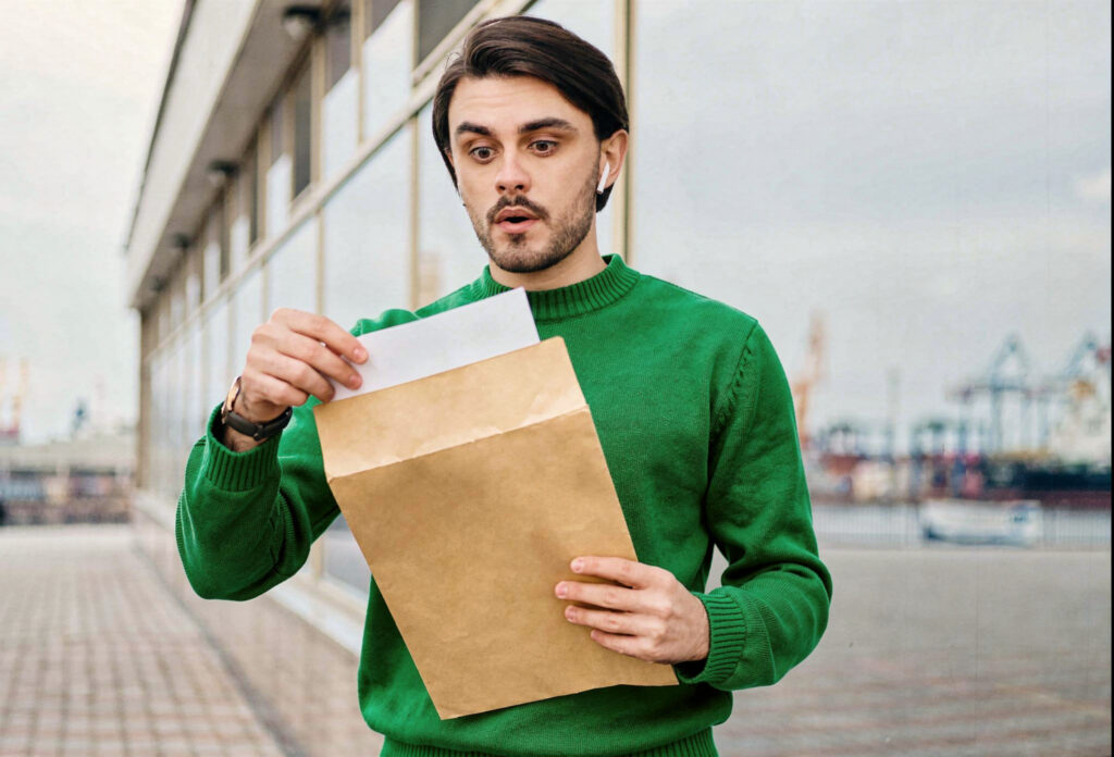 Pessoa olhando para a câmera antes de pegar um empréstimo pessoal